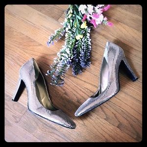 NWOT-Marc Fisher Square-toe Metallic Leath…